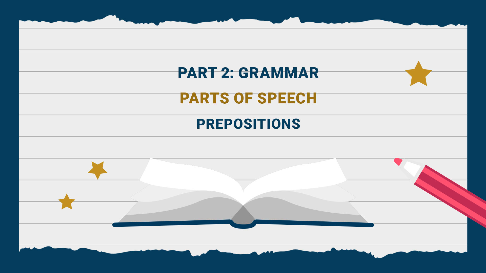 Part 2: Grammar - Parts of Speech - Prepositions